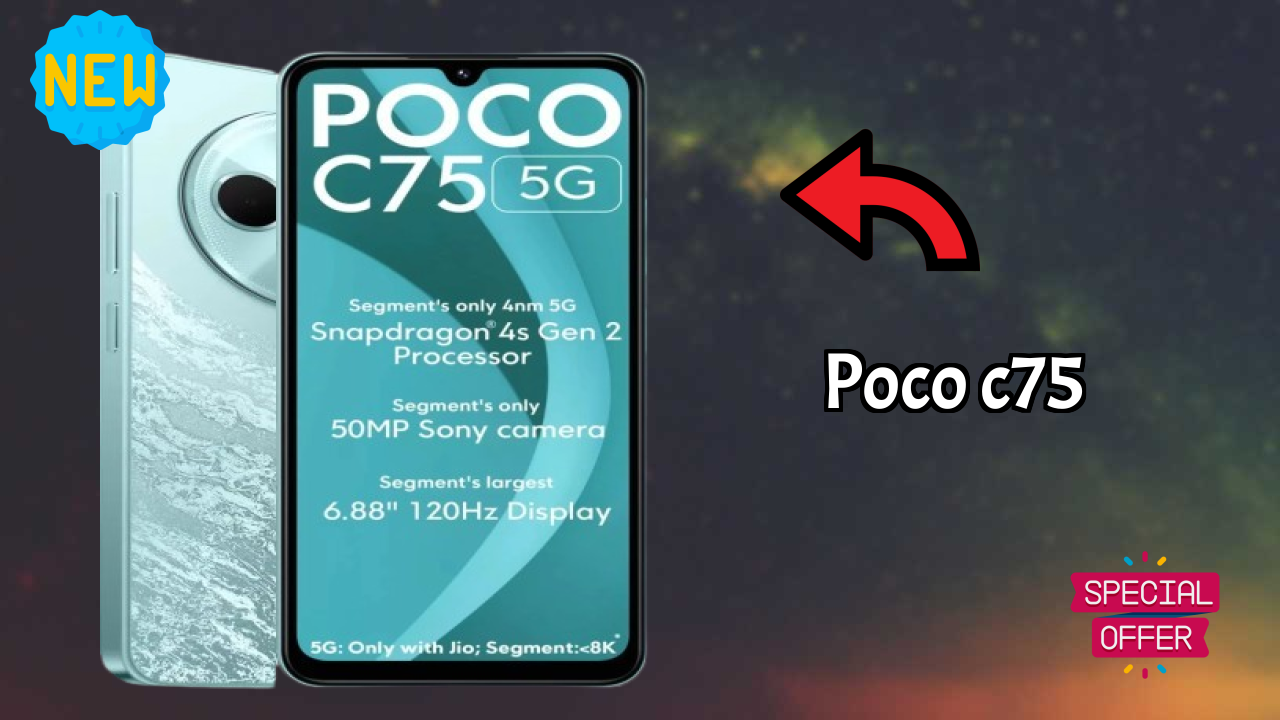 POCO C75 क़ीमत गिरावट: सिर्फ ₹7,299 उपलब्ध